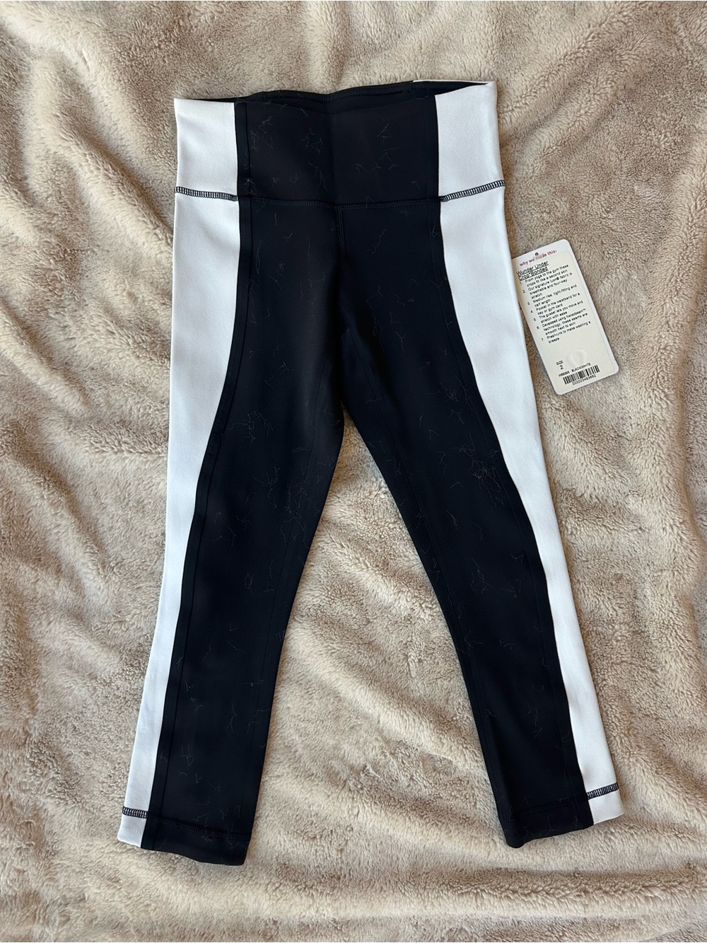 lululemon athletica Black and White High-Rise Panel Leggings